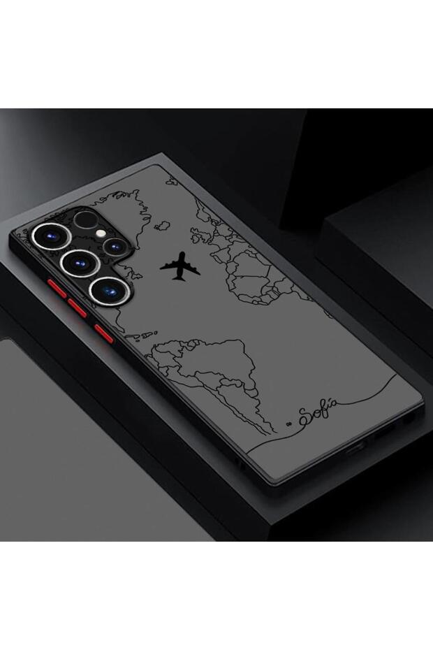 Galaxy S23 Ultra Mix06 Line Airplane Topographic Back Phone Cover Case for Samsung Galaxy S9 S24 FE