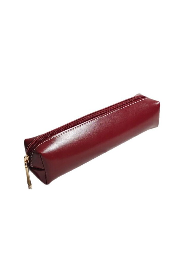 Red Simple candy color pencil case Small portable pencil case ins Male and female students Large cap