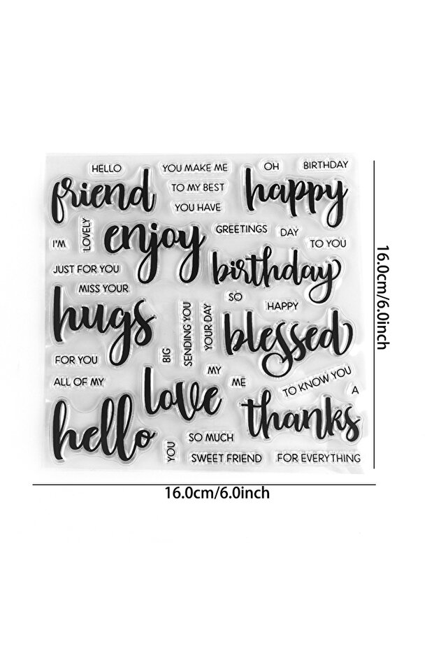 D ST0754A1 Birthday Sentiments Stamp and Cutting Dies Bake Sentiments Clear Stamps For DIY Scrapbook