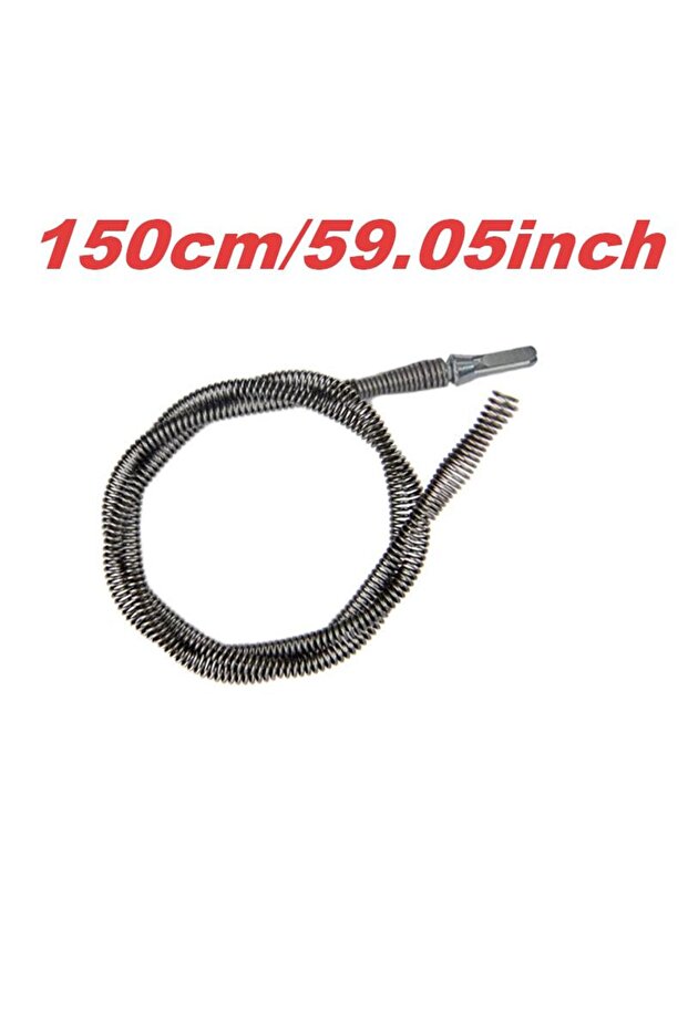 1Pc 150cm 59.05Inch 1-5 Meter Spring Pipe Sewer Unblocker Pipe Dredging Tool Sewer Sink Basin Pipeli