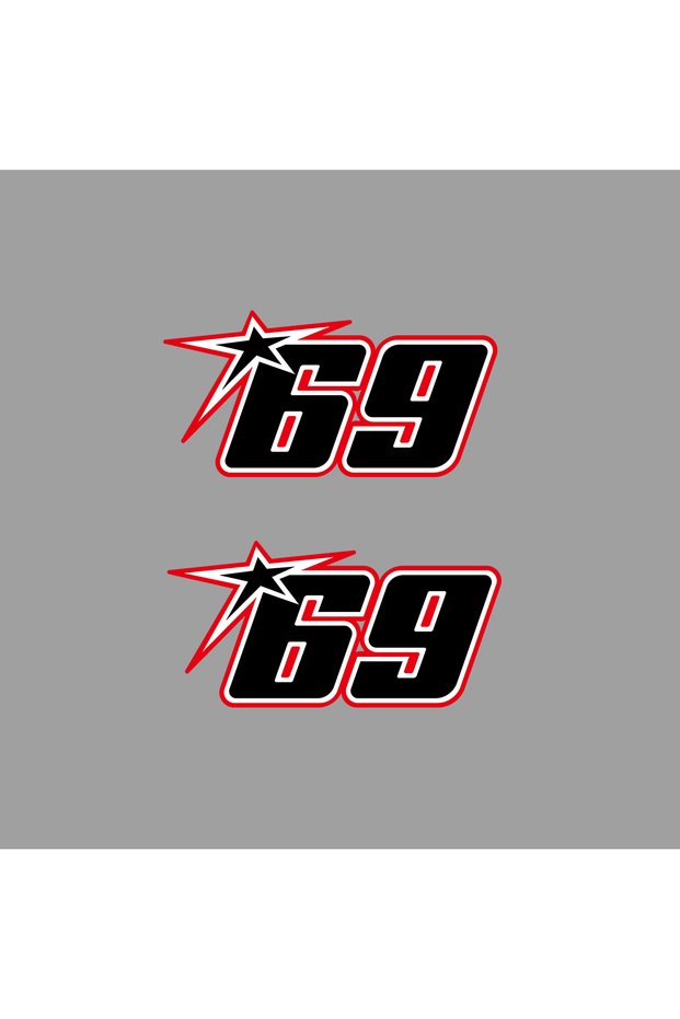 2pcs A Nicky Hayden Number 69 Vinyl Decal, Self-Adhesive Car Sticker for Car Window Trunk Bumper Mot