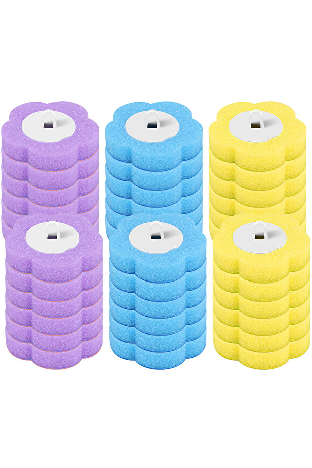 36 Pcs Heads C 18/36Pcs Disposable Toilet Brush Kit Wall-Mounted Bathroom Long Handle Cleaning Tool