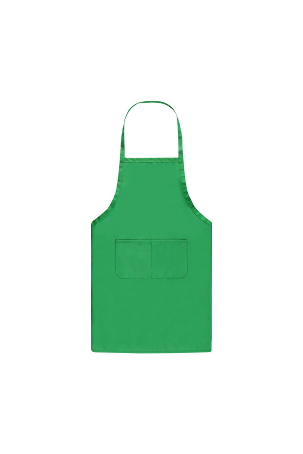 One Size Green Plain Apron For Women And Men With Double Pockets, Waterproof Aprons For Cooking Adul