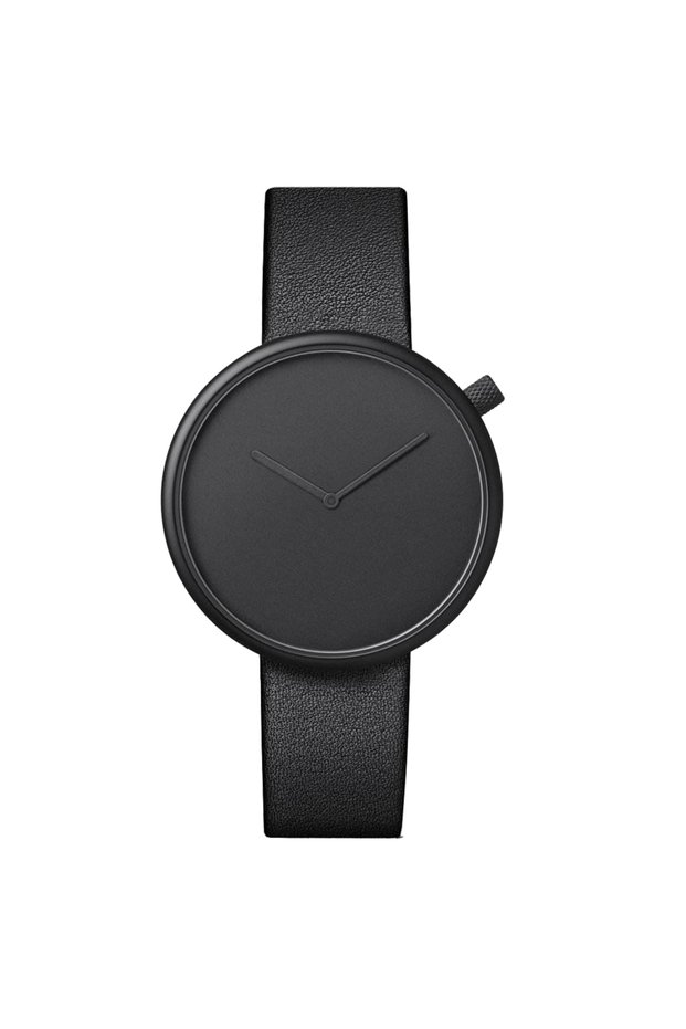 Black TOMI Women's Minimalist Style Leather Watch Women's Small Disc Scaleless Fashion Watch Minimal