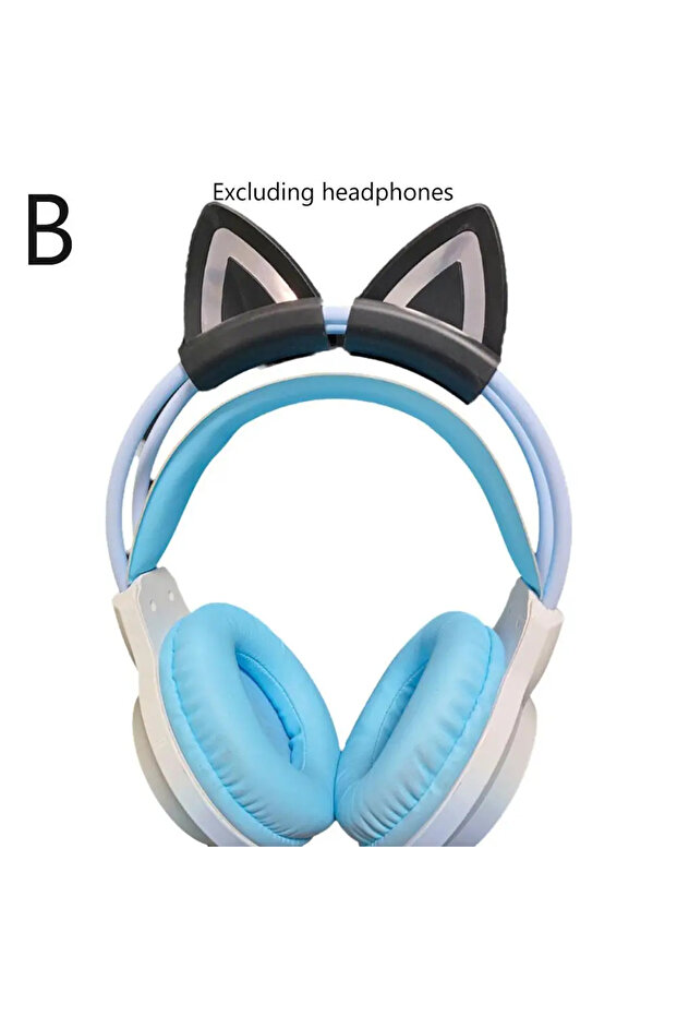 Black 2 pcs Headphones Accessories Cat Ear For Earphone Gaming Headsets Attachment Stereo Headset De