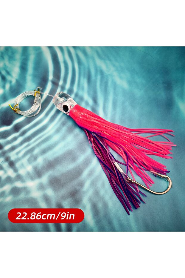 FCP-650-A-9 1pc/6pcs 6”/9 “ Acrylic Head Skirted Offshore Big Game Trolling Lure for Redfin Tuna,Sin