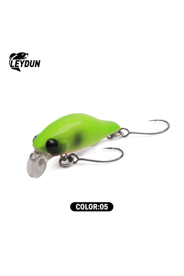color-05 Leydun Surface Minnow Fishing Lures 30mm 1.5g Floating Shallow Diving Crankbait Fishing Art
