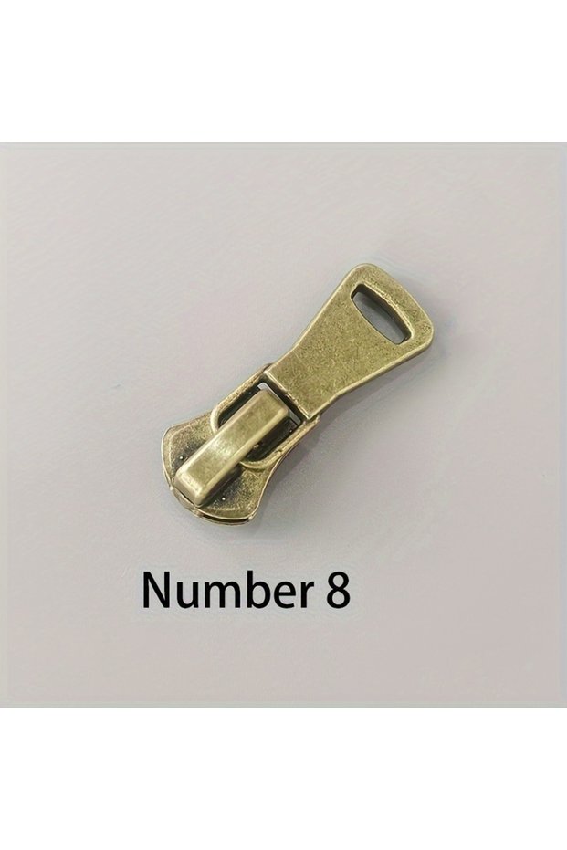 8sizeQuadrilateral 10pcs Assorted Sizes (No.3, No.5, No.8) Bronze Zipper Pulls, Metal Zipper Heads,