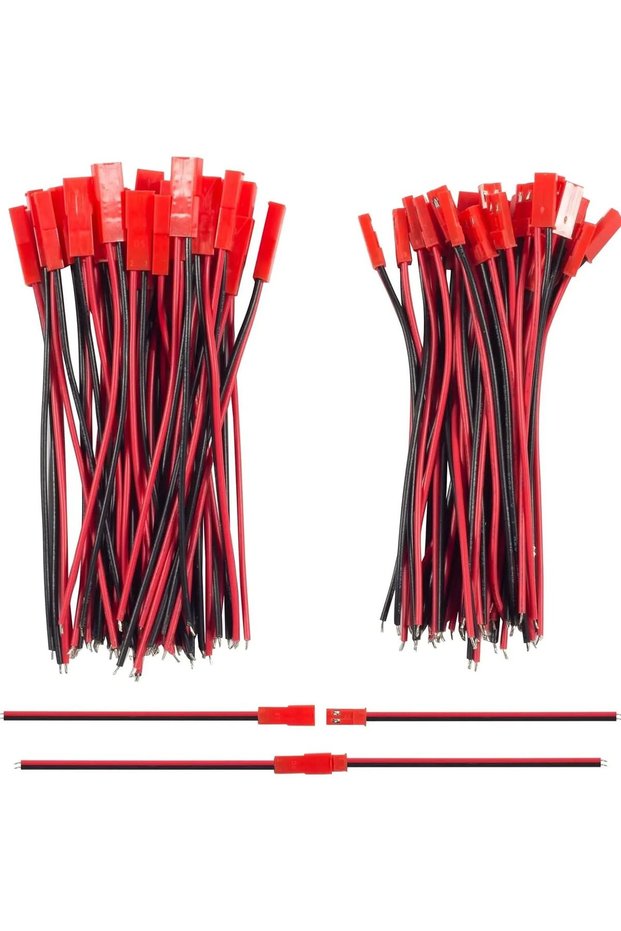 10CM 10Pairs Line Connector 10pairs 10 Pairs 22 AWG JST Plug Connector 2 Pin Male Female Plug Connec