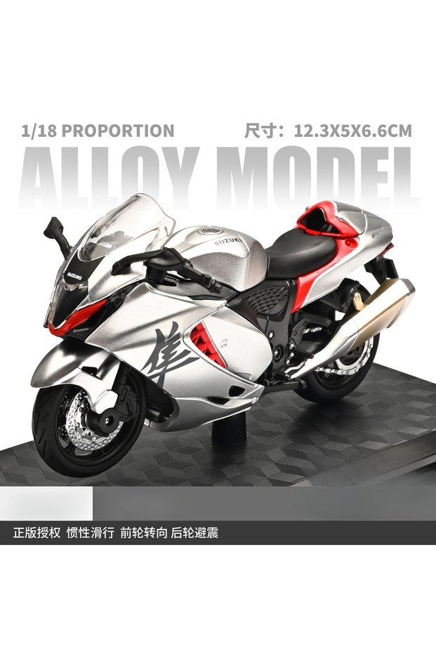 Hayabusa Silver 1:18 Hayabusa R1 GSX1000R CBR 1000RR Motorcycle Model Toy Vehicle Collection Autobik