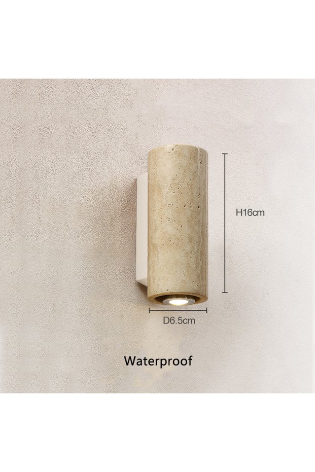 Warm White (2700-3500K) Red Yellow Travertine Stone Japanese Style Wabi-Sabi Wall Lights Bedroom Din