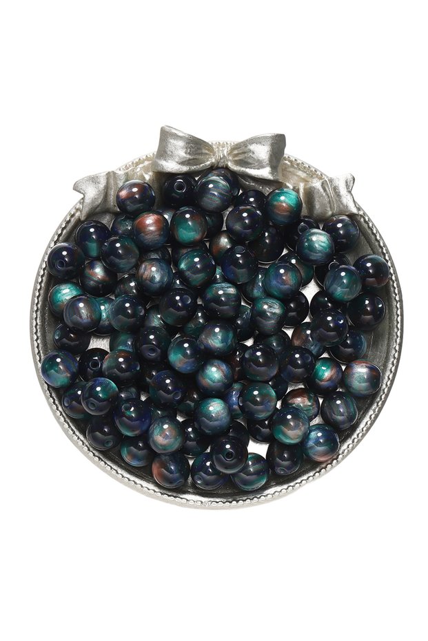 8mm x 50pcs Blue green 20-50pcs/lot Glitter Mitation Cat Eye Round Resin Bead Loose Beads for DIY Ch