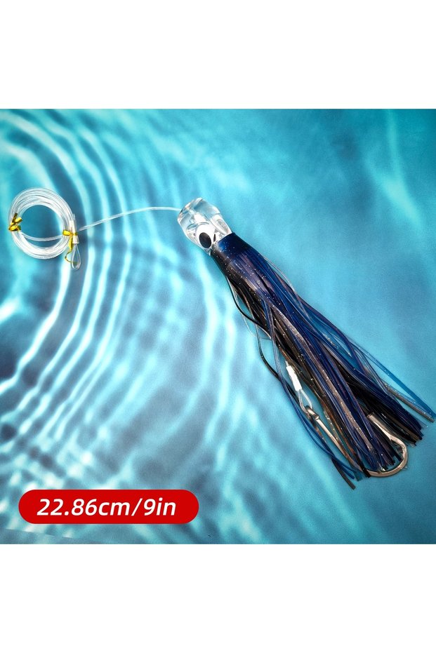 FCP-650-D-9 1pc/6pcs 6”/9 “ Acrylic Head Skirted Offshore Big Game Trolling Lure for Redfin Tuna,Sin
