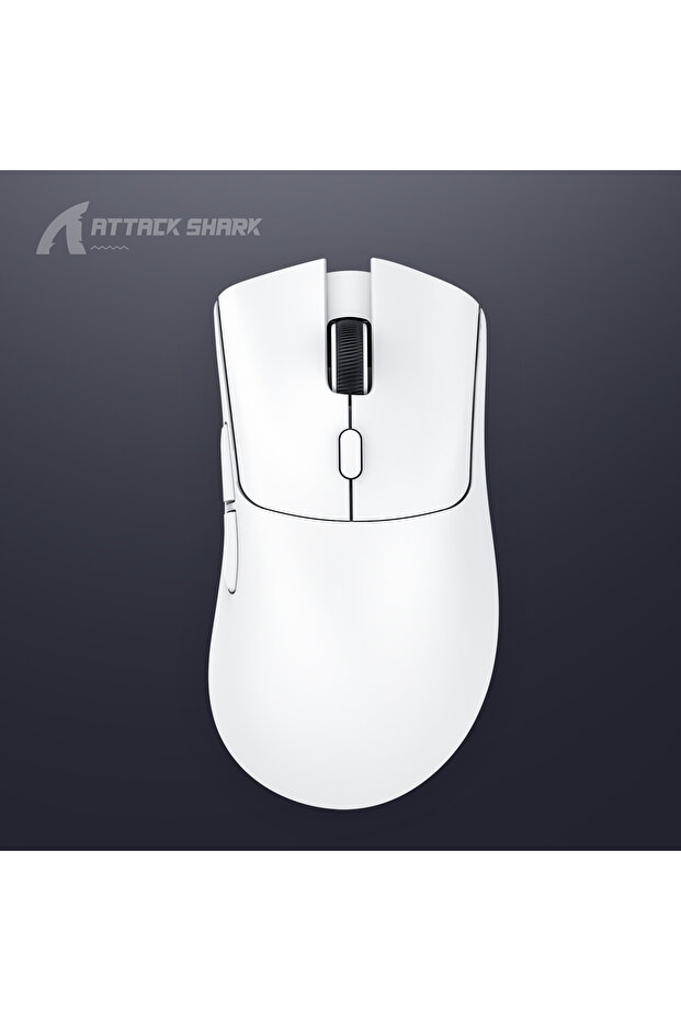 White Attack Shark R1 Wireless Mouse Bluetooth Gaming Mouse PAW3311 Sensor,1000Hz Return-rate,Tri-mo