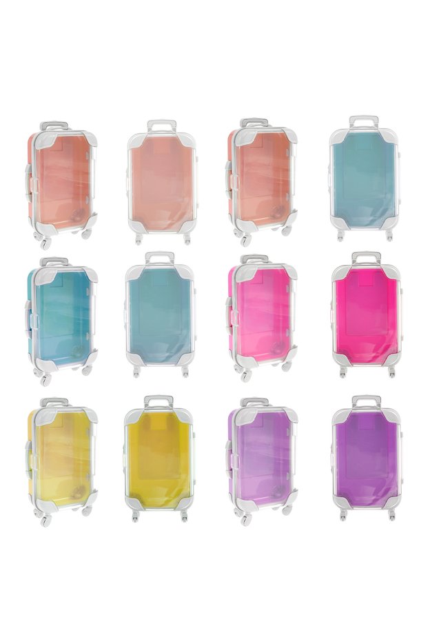 Other 12PCS 12Pcs False Eyelashes Packaging Empty Box Mini Suitcase Candy Boxes Colorful Clear Mini