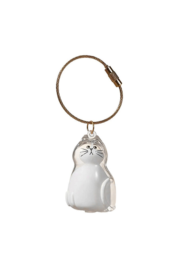 5 Cat Hair Storage Capsule Keychain Collecting Pet Hairs Memorial Accessories Simple Designed Cat-S.