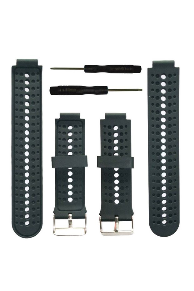 black Silicone Watch Band Solid Color Wrist Strap Replacement For Forerunner 220/230/235/620/630...