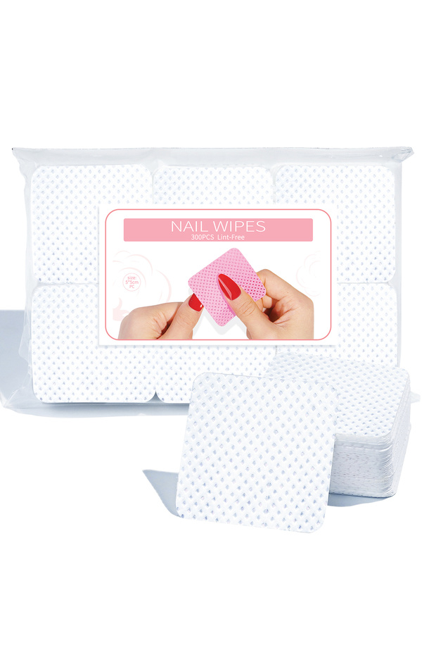 White 02 Nail Polish Remover Wipes Nail Cleaning Pads, Non Woven Nail Pads For Women Girl Beauty Sal