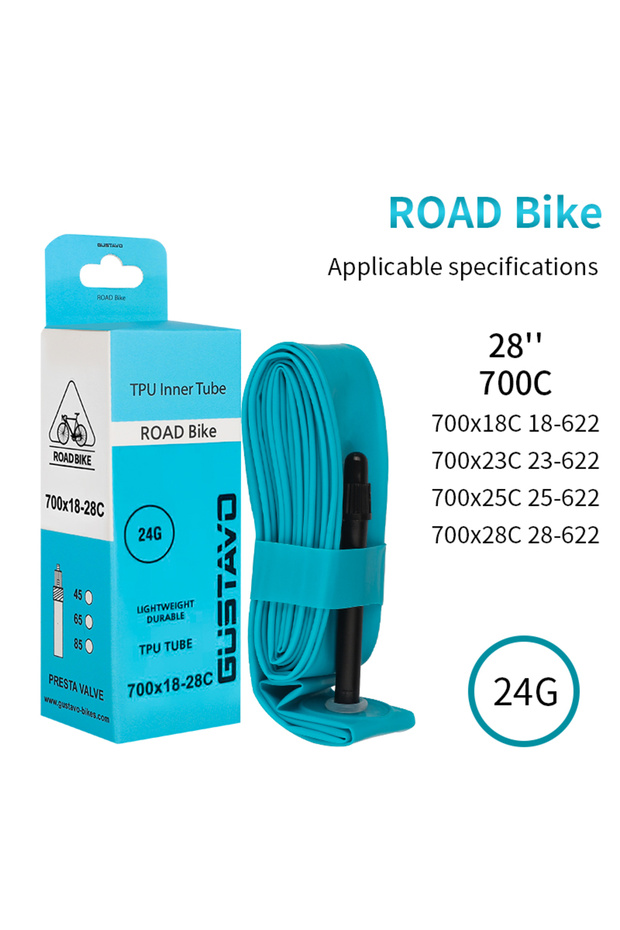 Presta Valve 700c 45mm 18-28C 1PCS 700X18-28C GUSTAVO Ultralight TPU Tubes Road Bike Inner Tube Valv