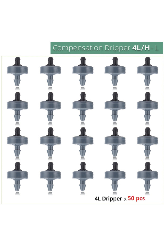 نظام ري بالتنقيط 4L 50 قطعة 100-10M 4/2-Way 8L مع رشاشات ورؤوس تنقيط