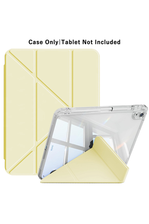 iPad 5th 6th 9.7 YZ-YKL Lemon Yellow 3+Y-fold Flip Clear Cover For iPad 10th 11th Gen 2025 7/8/9 10.