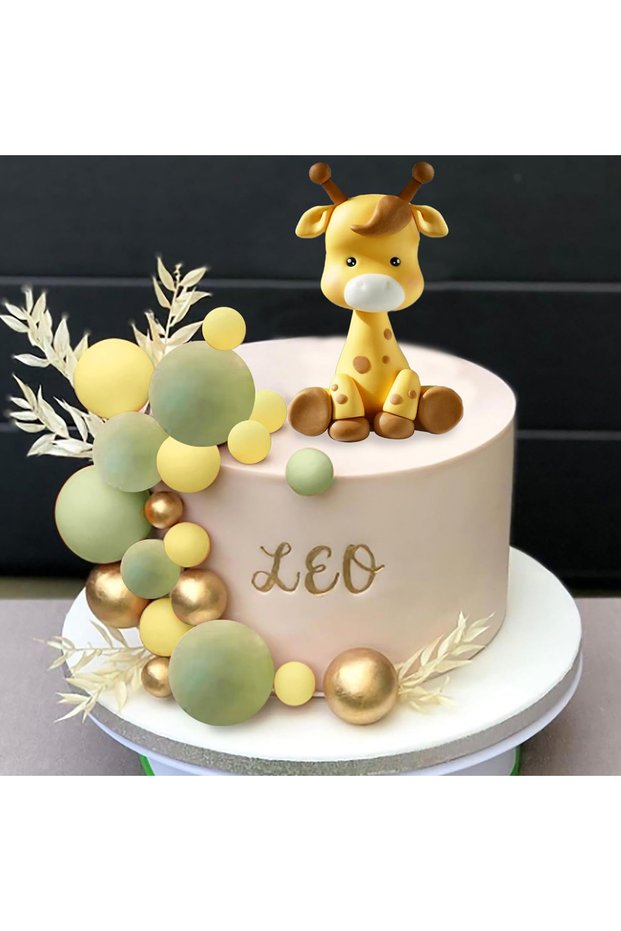 16pcs style2 Giraffe Cake Topper Balls Cake Decorations Clay Animal CakeDecoration for WildAnimals T