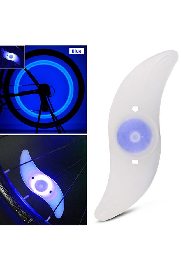 Blue Bike Wheel Spoke Light Tire Lights 3 Mode LED Waterproof Bike Safety Warning Easy To Install Bi
