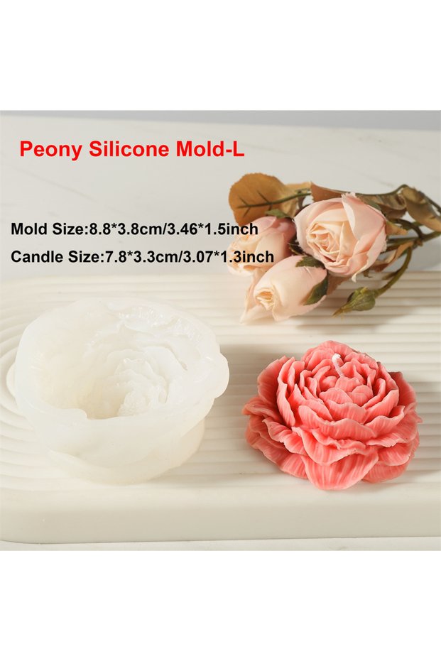 Peony Flower Mold L Peony Flower Candle Mold DIY Bud Flower Petal Resin Casting and Soap Making Mold