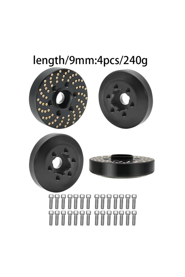 D 4pcs 9MM Brass Wheel Hex Hub Adapter for 1.9 2.2 Beadlock Wheel Rim RC Crawler Car Axial SCX10 Cap