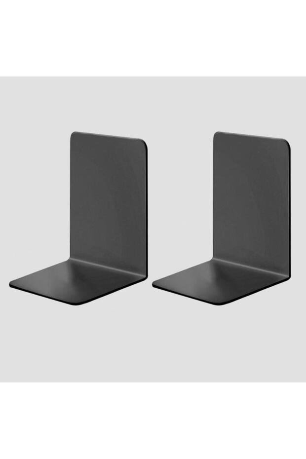 2pc Black 8 Pieces Bookends,Clear Bookends for Shelves,Heavy Duty Book Ends andDesktop Organizer,Boo