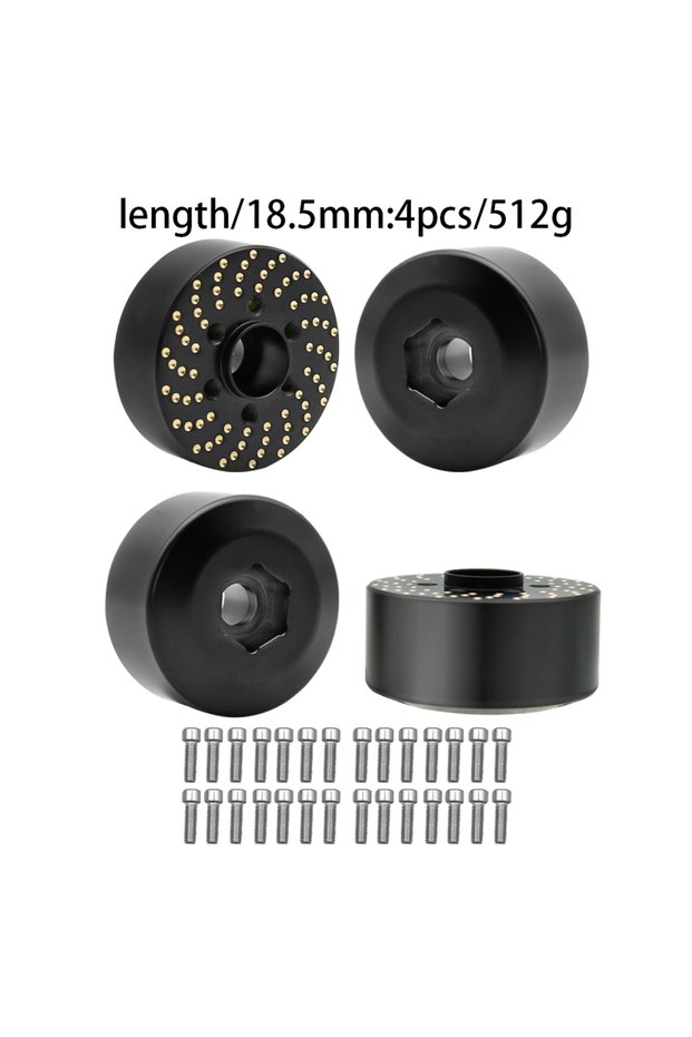 K 4pcs 18.5MM Brass Wheel Hex Hub Adapter for 1.9 2.2 Beadlock Wheel Rim RC Crawler Car Axial SCX10