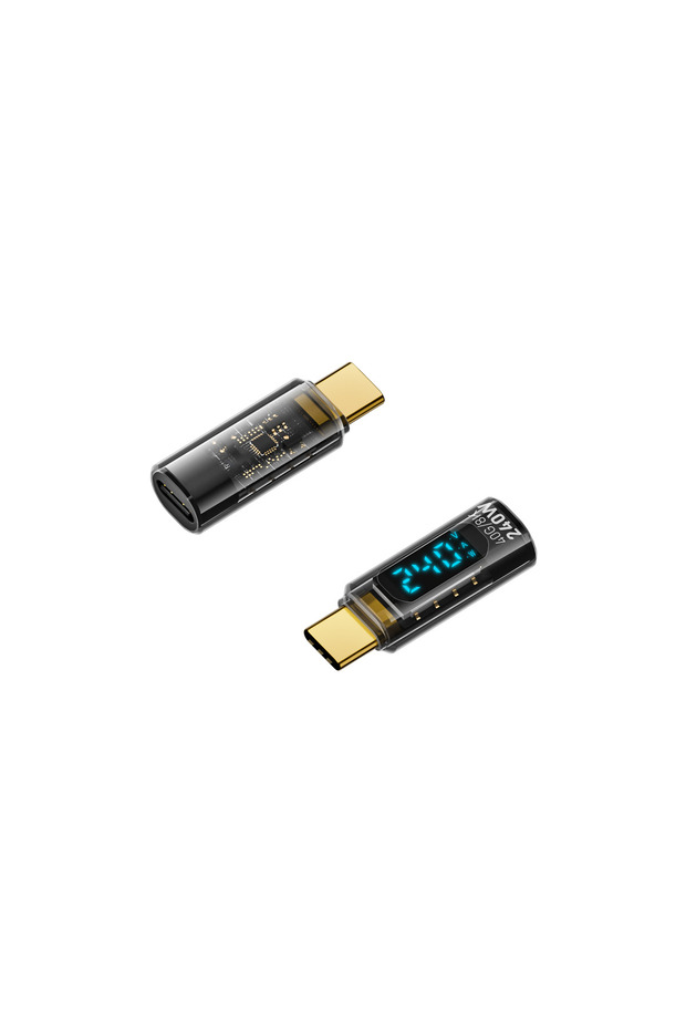 شاشة عرض رقمية LED شفافة سوداء من NNBILI، قطعة واحدة، مزودة بمحول USB 4 من النوع C، بدقة 8K، ومعدل تحديث 60 هرتز، وعداد طاقة 240 واط بتقنية PD.