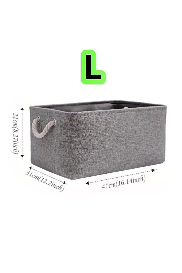 L Double-layered Linen Laundry Basket with Handles Clothes Storage Basket Folding Storage Box House.
