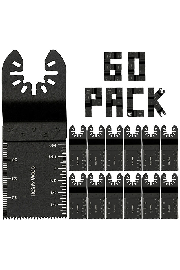 Multipurpose Cutting 60Pack 60/50/20/10/5Pcs Multi-Function Renovator Saw Blade Set Oscillating Saw