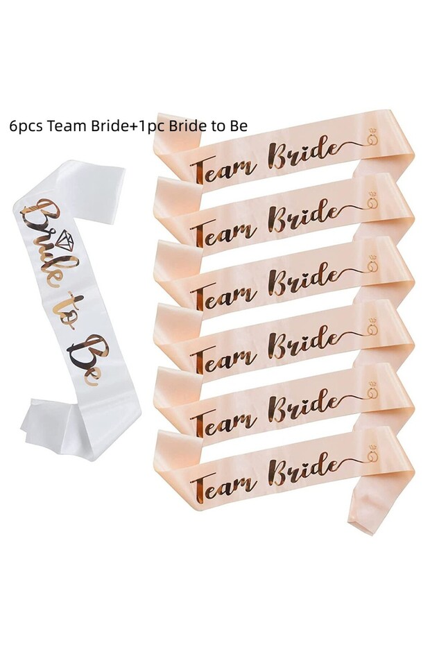 1 bridex6 team bride 1Set Rose Gold Team Bride To Be Satin Sash Bachelorette Party Decoration Girls