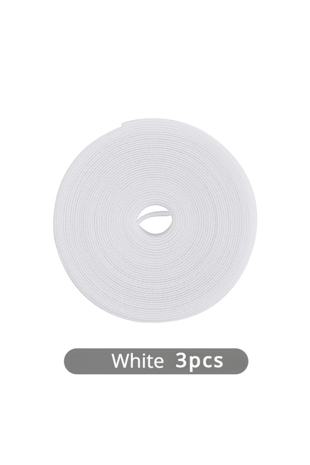 10X3000mm White 3PC 1PC Data Cable Management Cable Tie Reusable Removable Multi-purpose Wire Organi