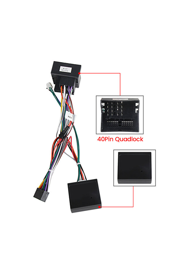 محول كابل XCB-40PIN رباعي القفل ذو 40 سنًا، صندوق كانبوس، سيارة أندرويد، موصل ذو 16 سنًا، حزام أسلاك لسيارة فولكس فاجن جولف M