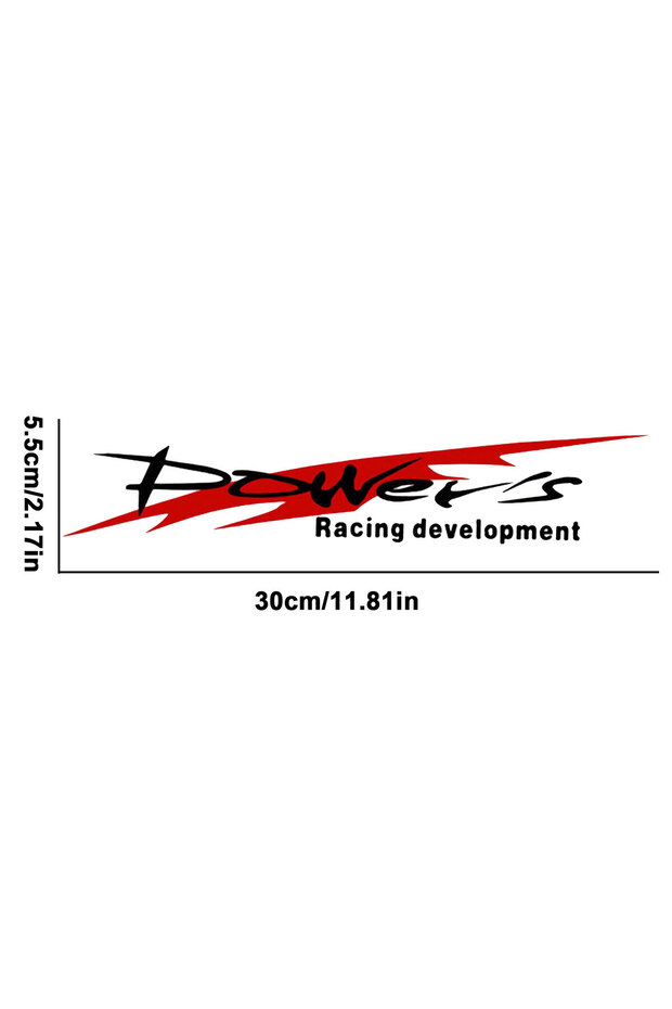 black Racing Development Car Sticker Personality Trend Power's Racing Sports Sticker Car Reflective