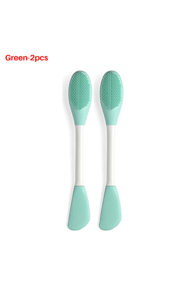 Green-2pcs 8/4/2pcs Silicone Face Mask Brush 2 in 1 Double-Head Manual Cleansing Brushes Facial Scru