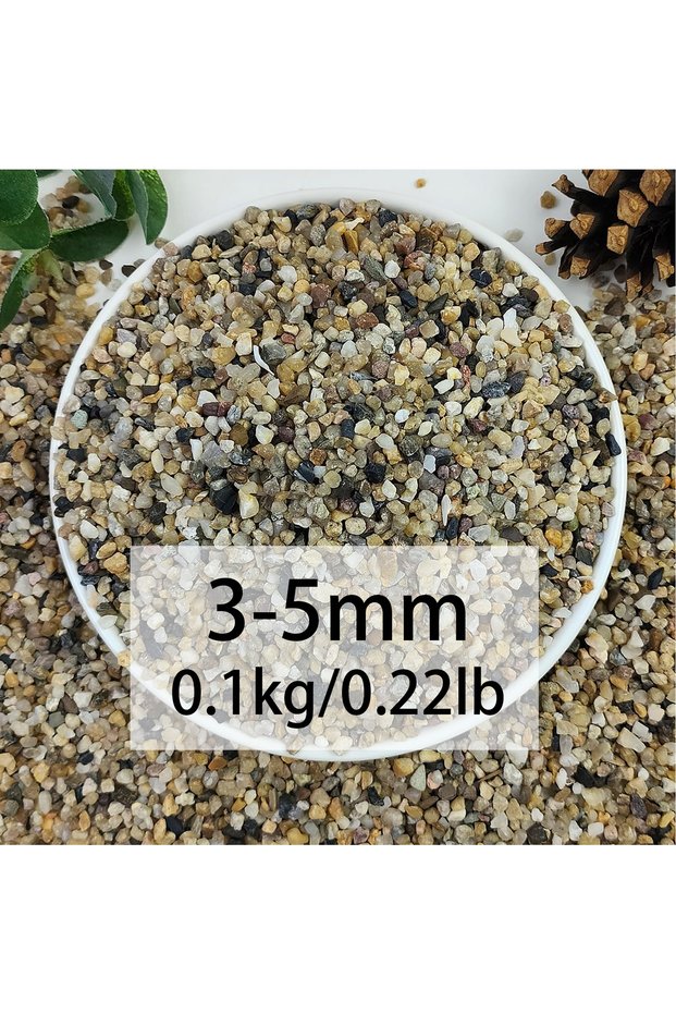 3-5mm-0.1kg Natural River Rocks, 1/4" Aquarium Gravel Small Rocks for Plants Pea Gravel for Fish Tan
