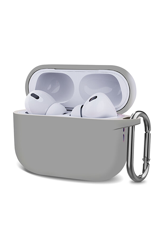 جراب رمادي فاتح لسماعات AirPods Pro 2، ملحقات سماعات الأذن، سماعة بلوتوث، سيليكون