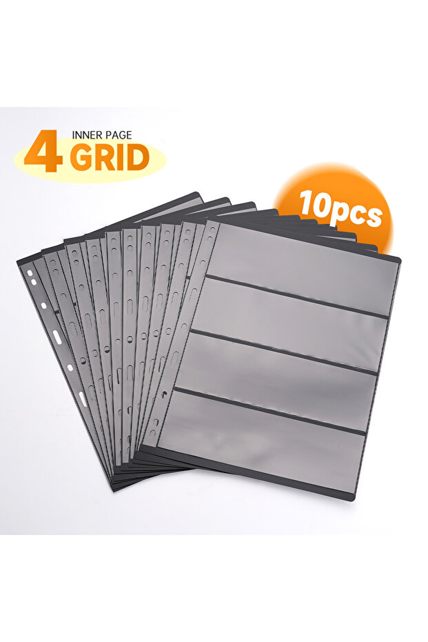4 line 9-hole Stamp Collection Black Background Double-sided Collection Format Stamp Collection Book