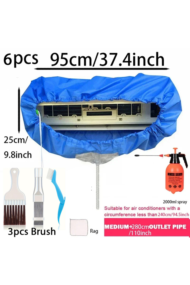 6pcs 9000-18000 btu Suitable for 24000-36000 Btu Large Air Conditioning Water Cover Set Cleaner with