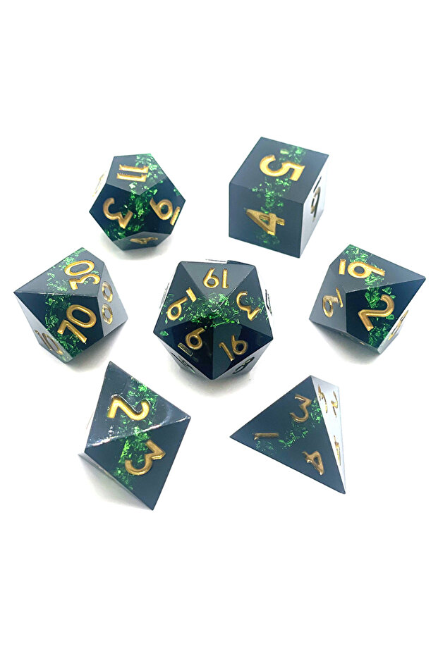 Style-18 7PCS Sharp Resin Dices Set Multicolour Polyhedral Molds Multiplayers Digital Role Playing B
