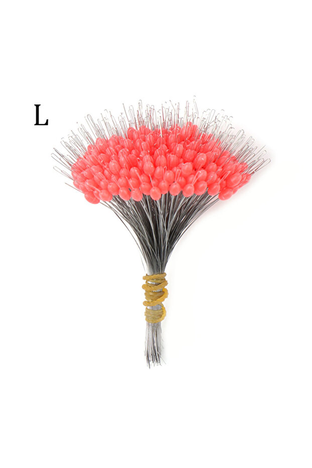 Red L 300Pcs Silicone Space Bean Oval Stopper Bobber Profession Fishing Float Resistance Anti-Strand