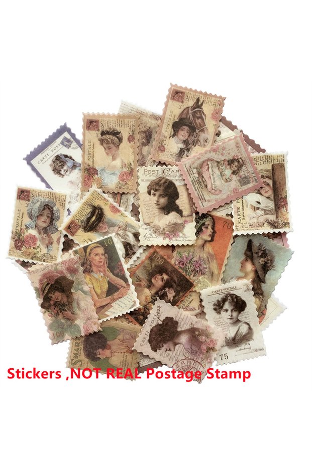 Classic Beauty 60pcs Vintage Postage Stamp Aesthetic Classical Beauty Deco Paper Sticker For Scrapb