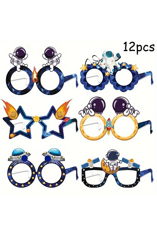 12 pieces 6Pcs/12Pcs Outer Space Theme Birthday Party Decorations, Family Party Supplies Set, Outer