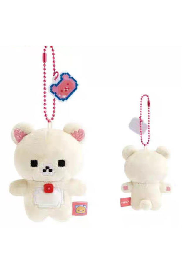 C Kawaii Rilakkuma Plush Toys Keychain Creative Peripheral Cartoon Korilakkuma Backpack Pixel Coupl.