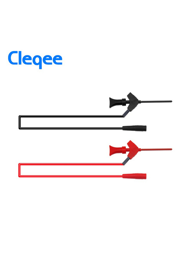 p1511b Cleqee P1511B 2PCS SMD IC Test Hook Clip Test Probe Internal Spring Silicone Cable 26AWG with
