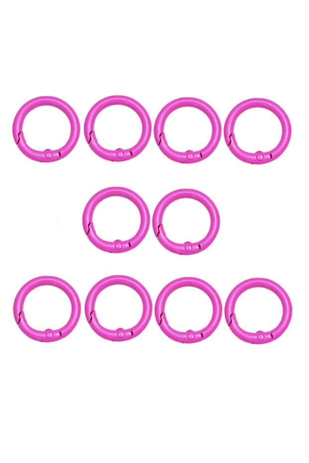10pcs-24mm rose red 10Pcs Colorful 24mm Alloy Trigger Round Snap Keyring Buckle Snap Hook O Ring Buc